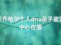 齐齐哈尔个人dna亲子鉴定中心在哪