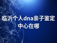 临沂个人dna亲子鉴定中心在哪