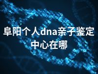 阜阳个人dna亲子鉴定中心在哪