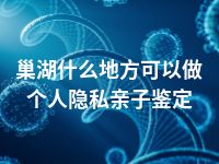 巢湖什么地方可以做个人隐私亲子鉴定