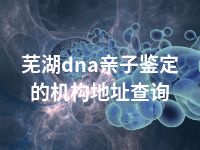 芜湖dna亲子鉴定的机构地址查询