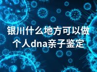 银川什么地方可以做个人dna亲子鉴定