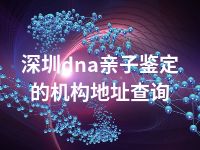 深圳dna亲子鉴定的机构地址查询