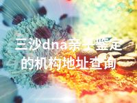 三沙dna亲子鉴定的机构地址查询