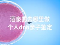 酒泉要去哪里做个人dna亲子鉴定