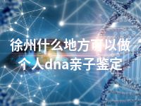 徐州什么地方可以做个人dna亲子鉴定