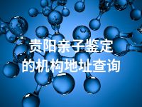 贵阳亲子鉴定的机构地址查询