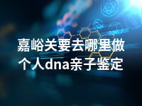 嘉峪关要去哪里做个人dna亲子鉴定