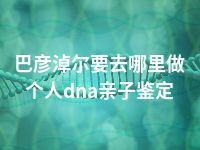 巴彦淖尔要去哪里做个人dna亲子鉴定