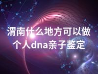 渭南什么地方可以做个人dna亲子鉴定