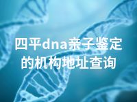 四平dna亲子鉴定的机构地址查询