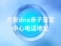 六安dna亲子鉴定中心电话地址