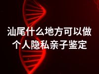 汕尾什么地方可以做个人隐私亲子鉴定