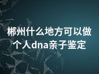 郴州什么地方可以做个人dna亲子鉴定