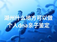 湖州什么地方可以做个人dna亲子鉴定