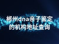 郴州dna亲子鉴定的机构地址查询