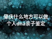 肇庆什么地方可以做个人dna亲子鉴定