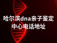 哈尔滨dna亲子鉴定中心电话地址