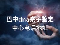 巴中dna亲子鉴定中心电话地址