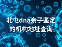 北屯dna亲子鉴定的机构地址查询