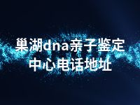 巢湖dna亲子鉴定中心电话地址