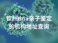 钦州dna亲子鉴定的机构地址查询