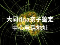 大同dna亲子鉴定中心电话地址