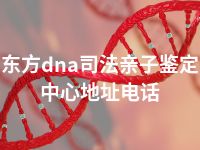 东方dna司法亲子鉴定中心地址电话