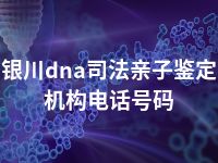 银川dna司法亲子鉴定机构电话号码