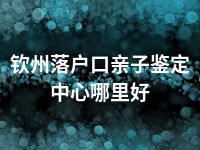 钦州落户口亲子鉴定中心哪里好