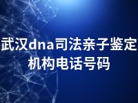 武汉dna司法亲子鉴定机构电话号码