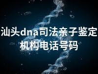 汕头dna司法亲子鉴定机构电话号码