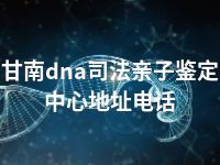 甘南dna司法亲子鉴定中心地址电话