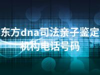 东方dna司法亲子鉴定机构电话号码