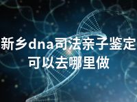 新乡dna司法亲子鉴定可以去哪里做