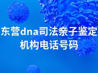 东营dna司法亲子鉴定机构电话号码