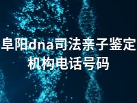 阜阳dna司法亲子鉴定机构电话号码