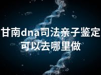 甘南dna司法亲子鉴定可以去哪里做