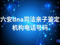 六安dna司法亲子鉴定机构电话号码