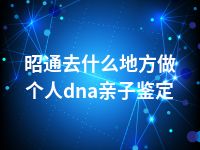 昭通去什么地方做个人dna亲子鉴定