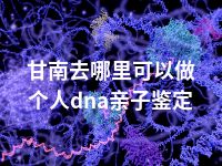 甘南去哪里可以做个人dna亲子鉴定