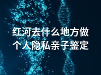 红河去什么地方做个人隐私亲子鉴定