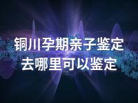 铜川孕期亲子鉴定去哪里可以鉴定