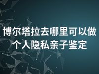 博尔塔拉去哪里可以做个人隐私亲子鉴定