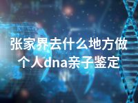 张家界去什么地方做个人dna亲子鉴定