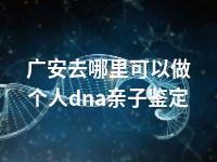 广安去哪里可以做个人dna亲子鉴定