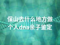 保山去什么地方做个人dna亲子鉴定