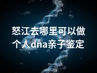 怒江去哪里可以做个人dna亲子鉴定