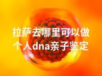 拉萨去哪里可以做个人dna亲子鉴定