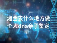 湘西去什么地方做个人dna亲子鉴定